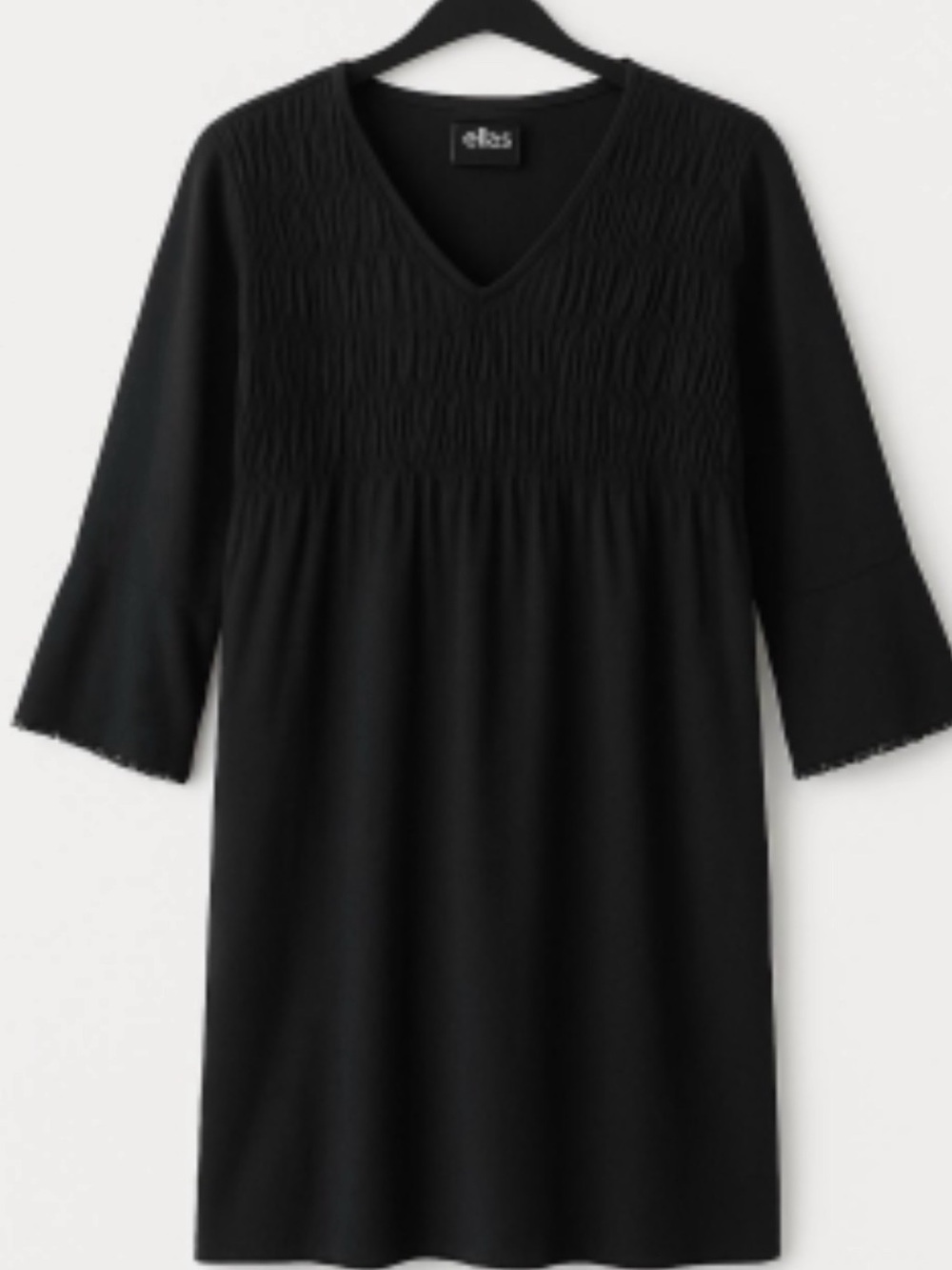 ellos v-notch, pintucked dress
